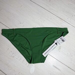 Robin‎ Piccone Luca Side Bar Bell Bikini Bottom Large Clover Green Swimsuit Luxe